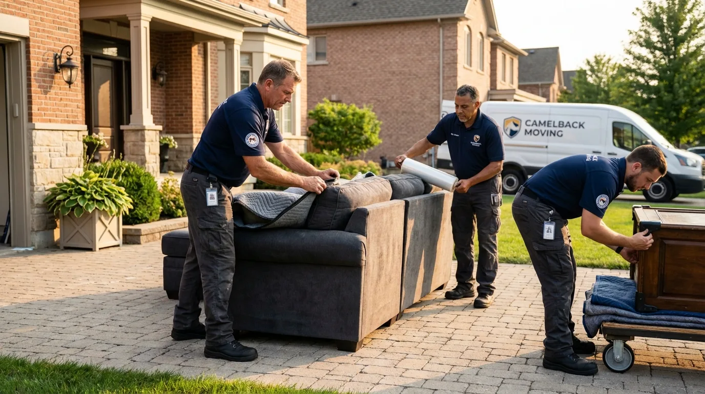 Large estate moving crew wrapping furniture in Atwood, KS